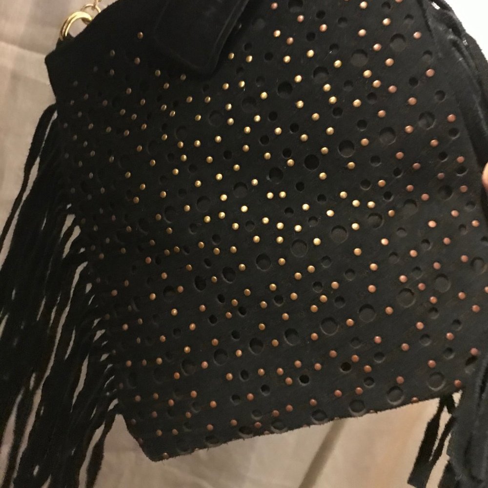 NEW Mossimo Suede and Gold Accent Crossbody Bag